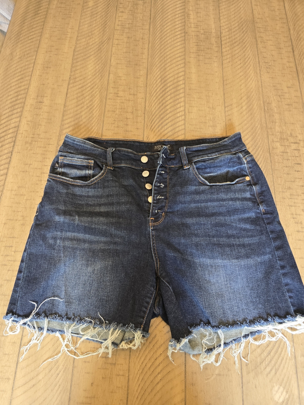 Judy Blue High-Rise Dark Blue Denim Button-Fly Women’s Jean Shorts